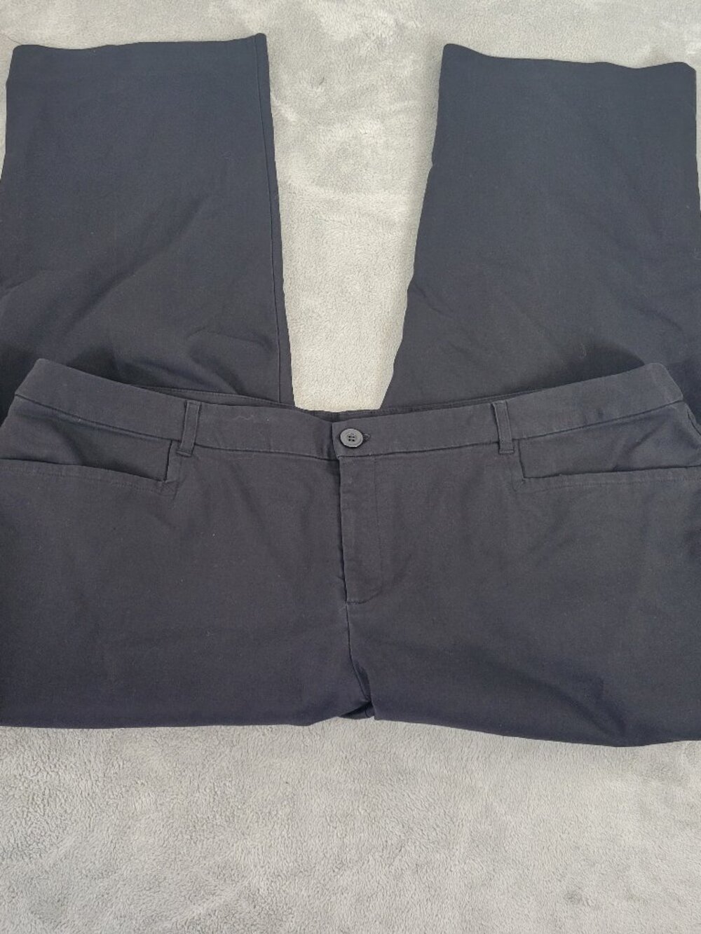 CJ Banks Pants 22WP Black Cropped Straight Leg Cotton Blend Elastic Waist BLA46E